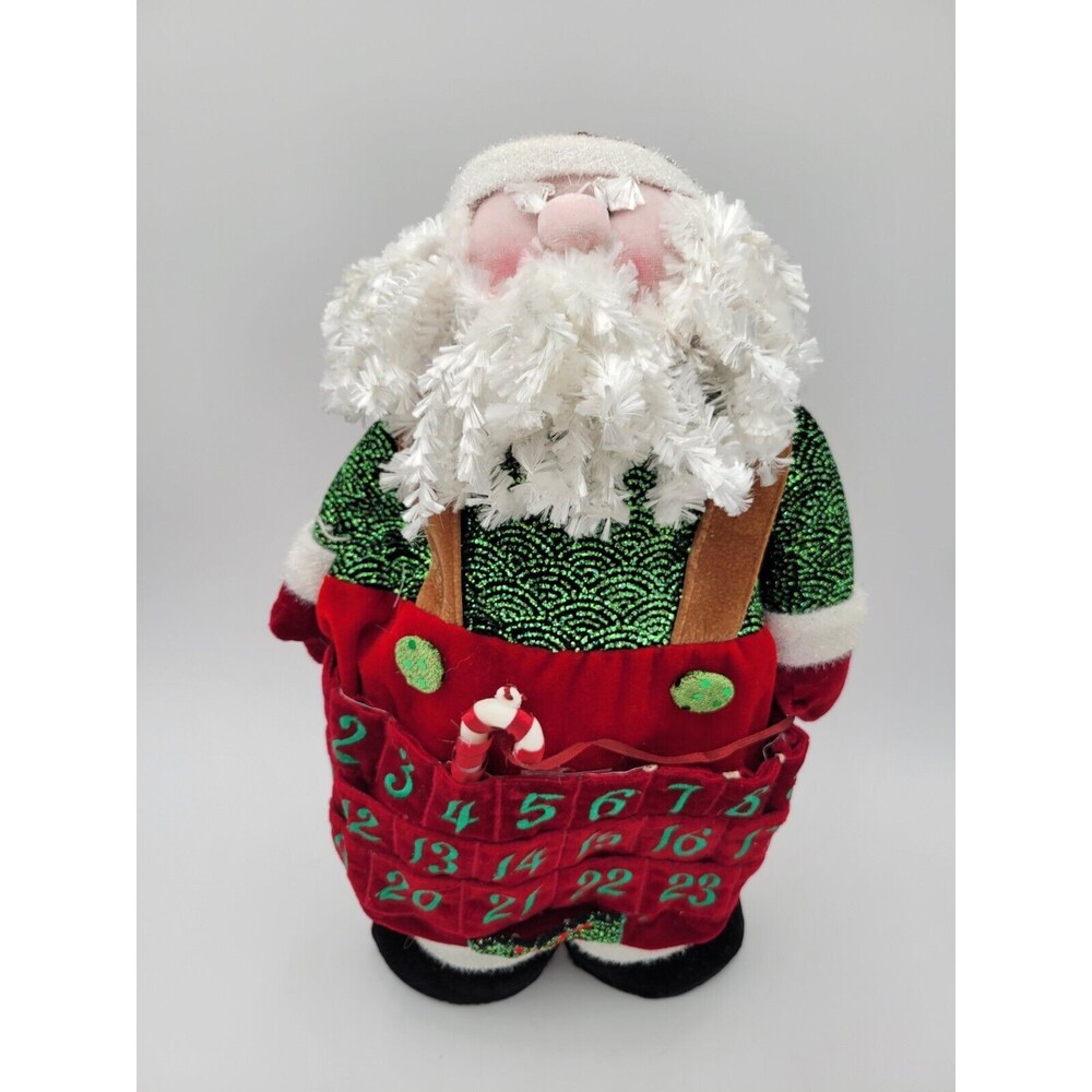 Plush Standing Santa Advent Countdown Calendar Santa's Best 15" Chenille Beard‎